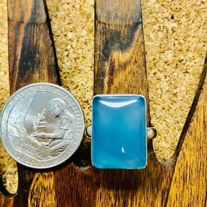 Sterling Silver Chalcedony Stone Ring Size 8